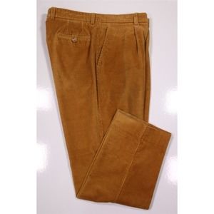 Barbour Bob Light Brown Cotton Corduroy Pleated Pants 38x32
